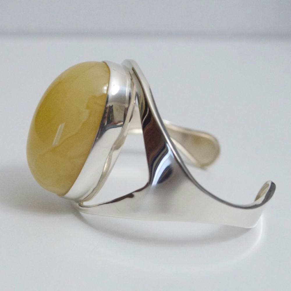 Lemon Zest - The Citrine Embrace 925 Sterling Silver Bangle