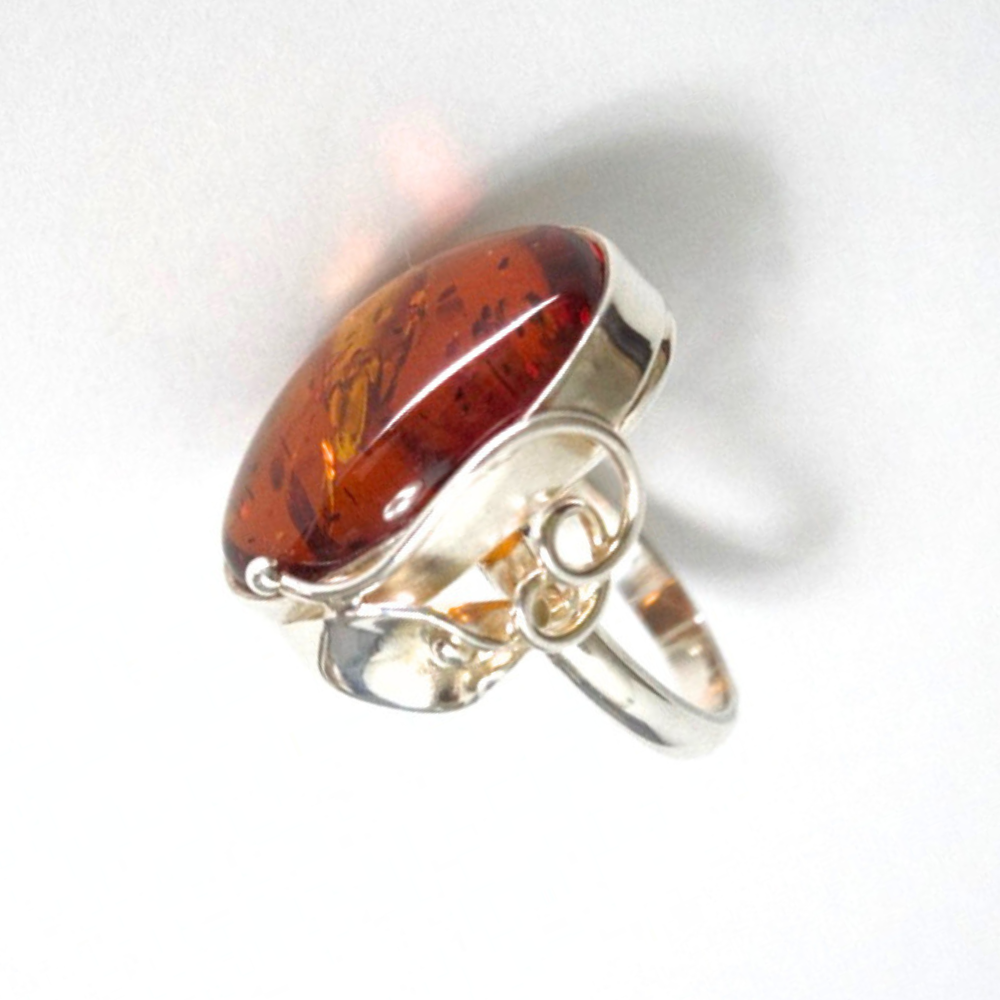 Nature's Grace - The Amber Calla Elegance 925 Sterling Silver Ring