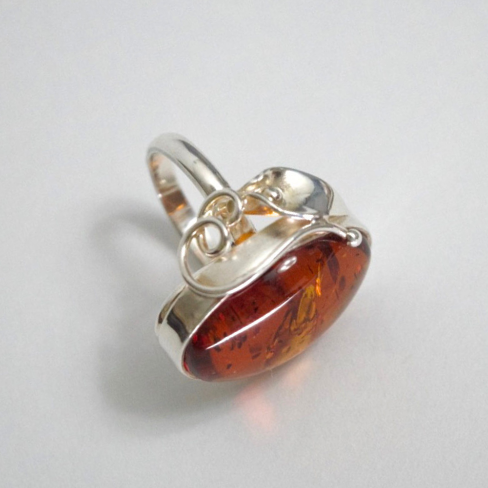 Nature's Grace - The Amber Calla Elegance 925 Sterling Silver Ring