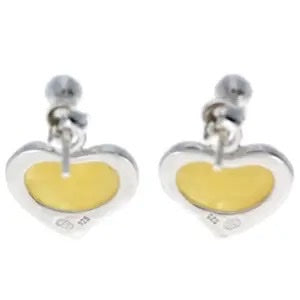 Lemon Love - Classic Lemon Yellow Heart Silhouette 925 Sterling Silver Drop Earrings