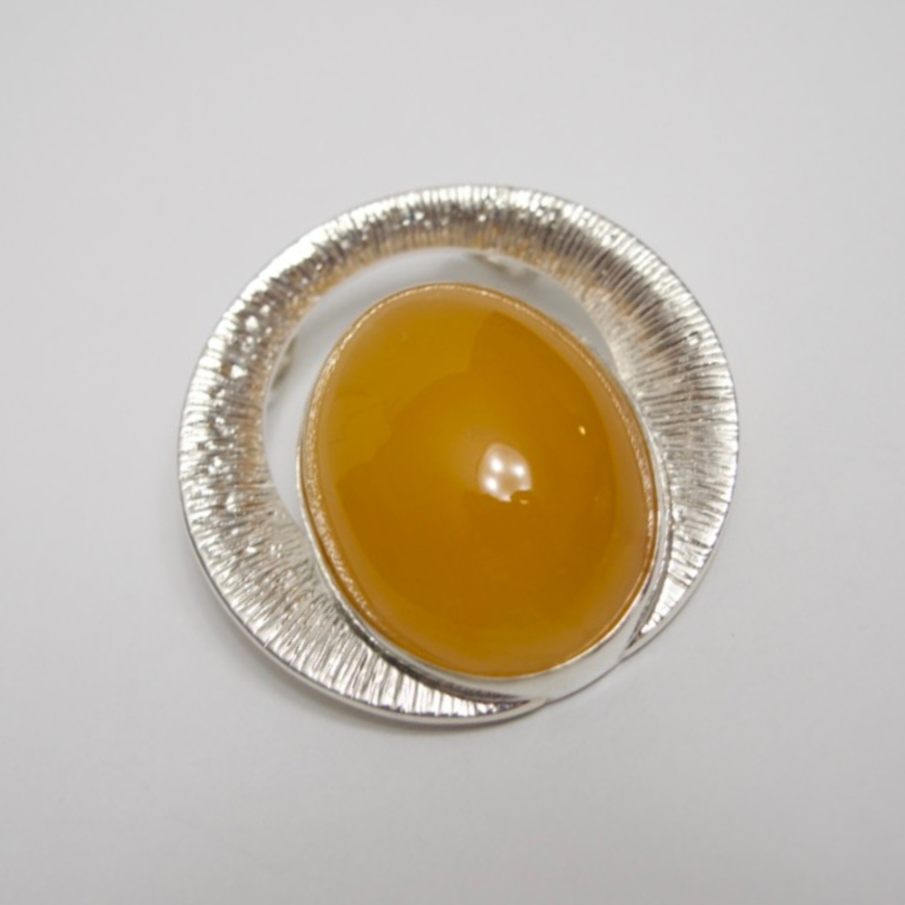 Sunrise Splendor - The Amber Radiant Glow 925 Sterling Silver Necklace (Pendant with Sterling Silver Chain)