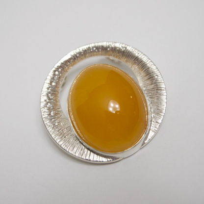 Sunrise Splendor - The Amber Radiant Glow 925 Sterling Silver Necklace (Pendant with Sterling Silver Chain)